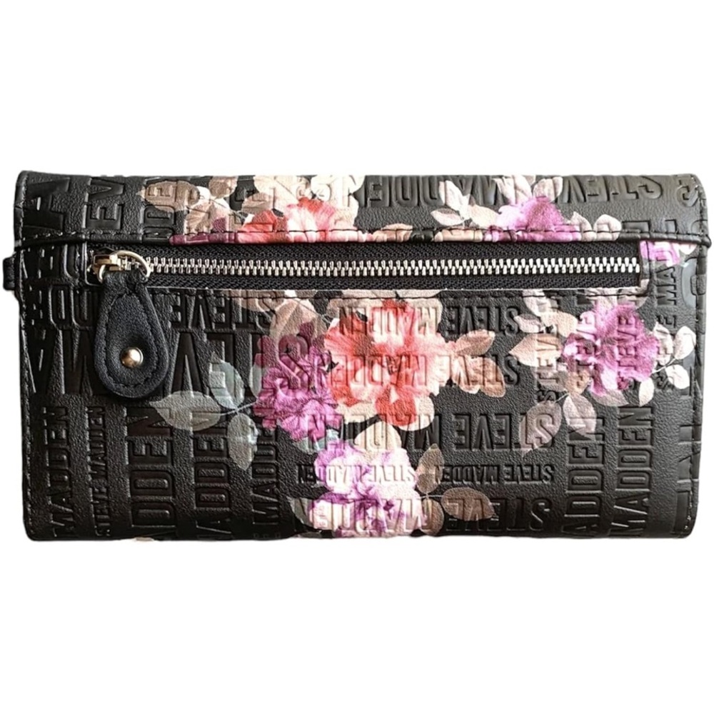 Steve Madden LOGOBAR TRIFOLD Wallet Wristlet - Picture 9 of 10